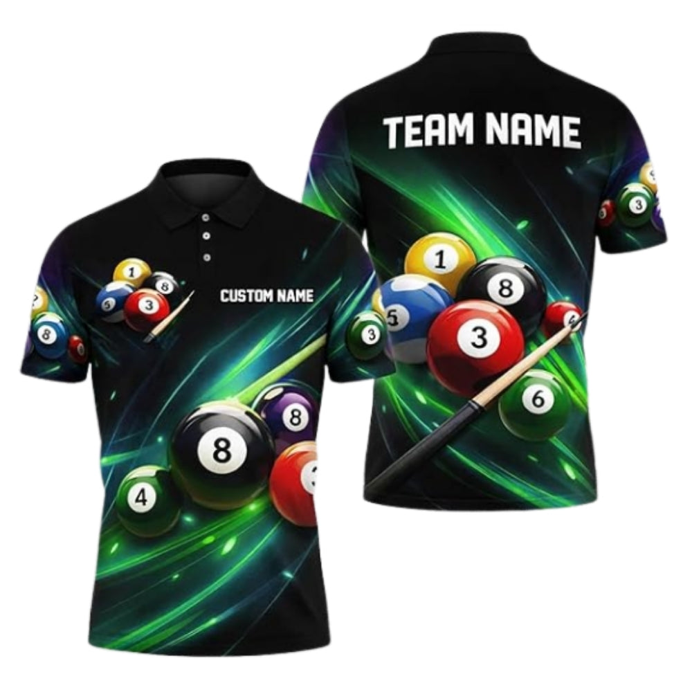 Custom Team Lightning Purple Billiard Polo Shirt For Men, Custom Billiard Shirts BIZ0289