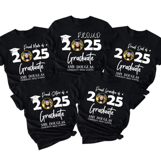 Proud Graduate Custom Photo Matching Family T Shirt, Personalized Family Matching Shirts For Graduation ET0190