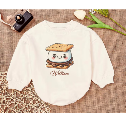 Personalized Smore Baby Romper Sweatshirt, Custom Smore Baby Romper Sweatshirt Food Lover BB0494