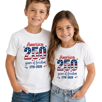 250 Years of Freedom USA Flag Matching Family T Shirt, Matching 4th Of July Shirt For Family ET0731