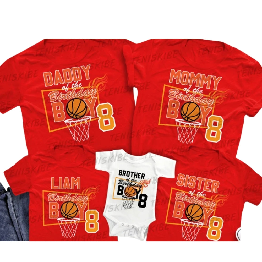 Custom Matching Basketball Birthday Family T Shirts, Custom Basketball Birthday Shirt Matching Family ET0314