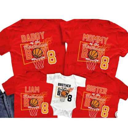 Custom Matching Basketball Birthday Family T Shirts, Custom Basketball Birthday Shirt Matching Family ET0314