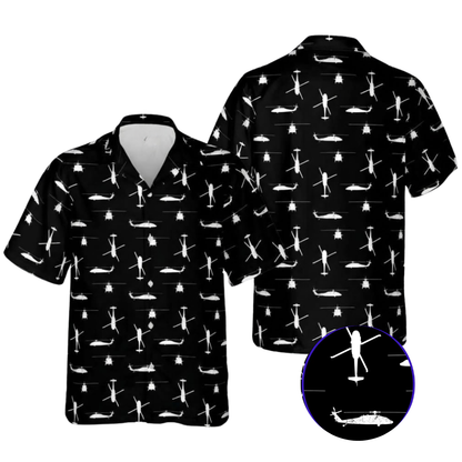 UH-60 Black Hawk Aircraft Hawaiian Shirt For Men, Military Airplane Hawaiian Shirt HE0784