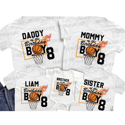 Custom Matching Basketball Birthday Family T Shirts, Custom Basketball Birthday Shirt Matching Family ET0314