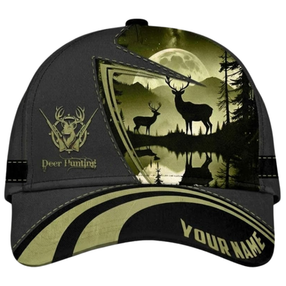 Custom Deer Hunting Sunset Baseball Cap, Custom Hunting Lover Cap Hat CP0720