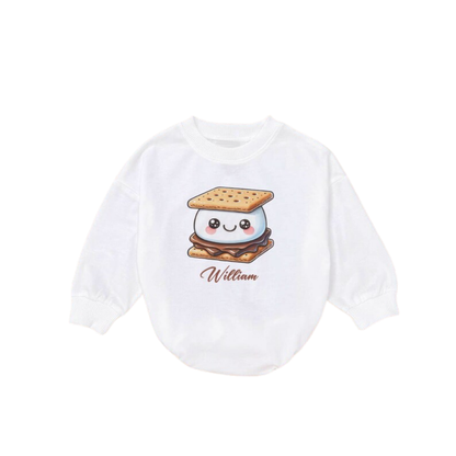 Personalized Smore Baby Romper Sweatshirt, Custom Smore Baby Romper Sweatshirt Food Lover BB0494