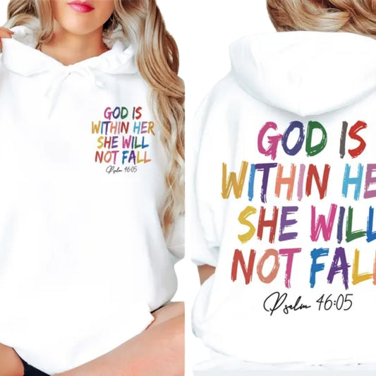 God Is Within Her She Will Not Fall Psalm 46:05 Hoodie, Bible Verse Christian Hoodie 2D0311
