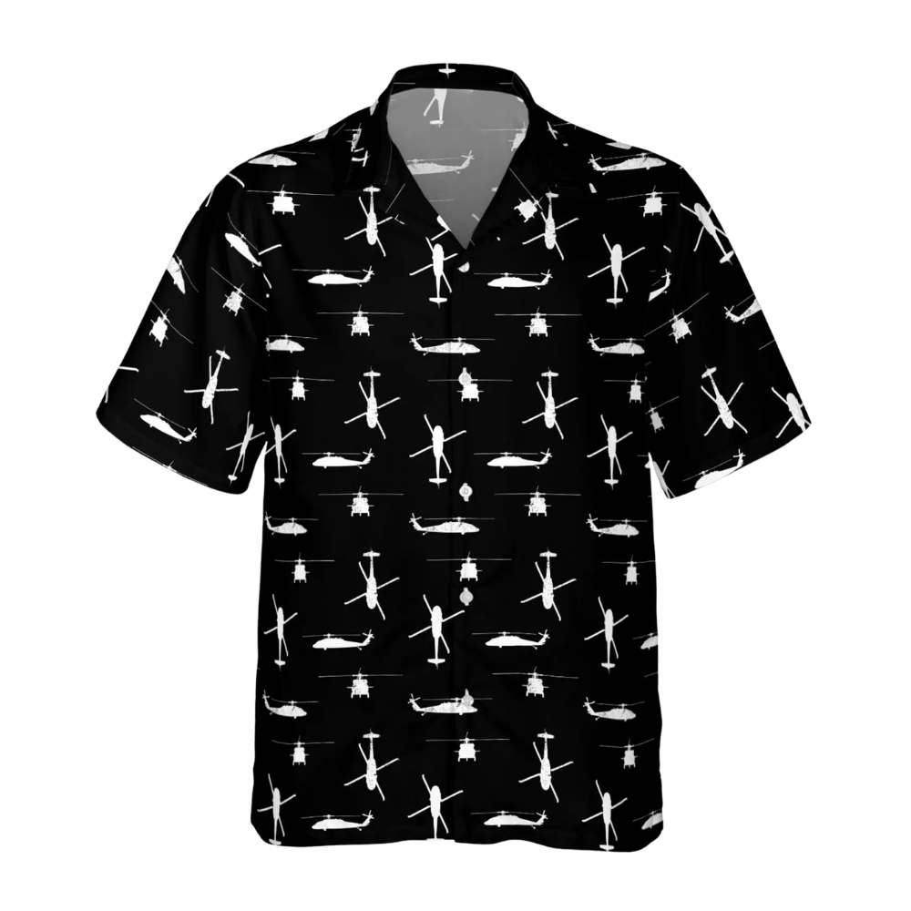 UH-60 Black Hawk Aircraft Hawaiian Shirt For Men, Military Airplane Hawaiian Shirt HE0784