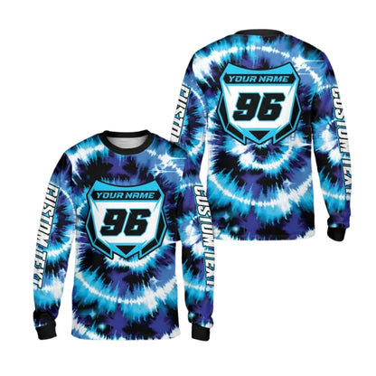 Custom Tie Dye Motocross Long Sleeve Jerseys For Mens, Custom Tie Dye Motocross Shirts ME0007