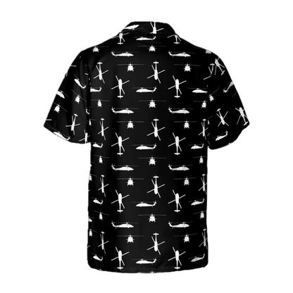 UH-60 Black Hawk Aircraft Hawaiian Shirt For Men, Military Airplane Hawaiian Shirt HE0784