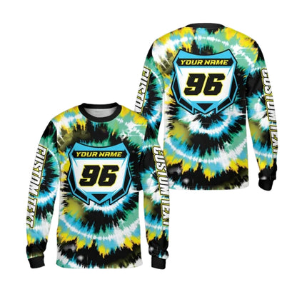 Custom Tie Dye Motocross Long Sleeve Jerseys For Mens, Custom Tie Dye Motocross Shirts ME0007
