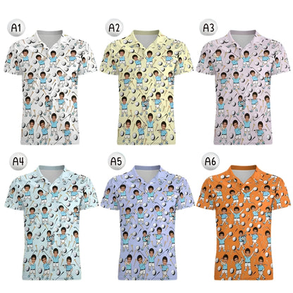 Custom Face Golf Polo Shirt For Men, Custom Photo Golf Shirts GE0345