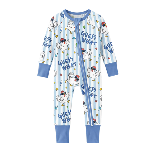 Guess What Fun Chicken Baby Convertible Zippy Romper, Funny Chicken Baby Romper Convertible BB0848