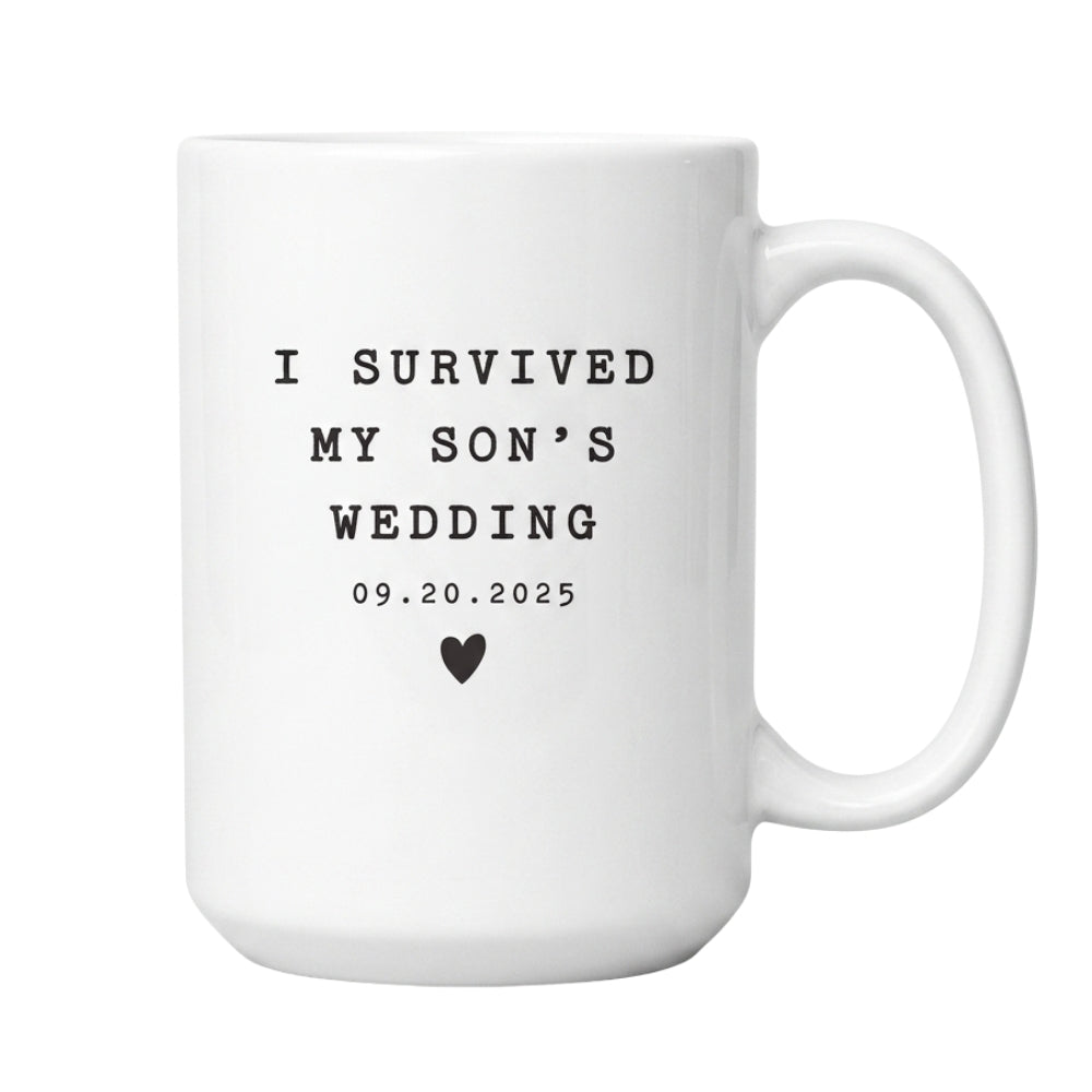 Personalized Survived My Son's Wedding Mug, Custom Funny Mug For  Parents of The Groom WD0104