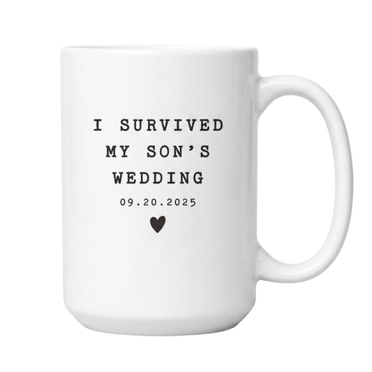 Personalized Survived My Son's Wedding Mug, Custom Funny Mug For  Parents of The Groom WD0104