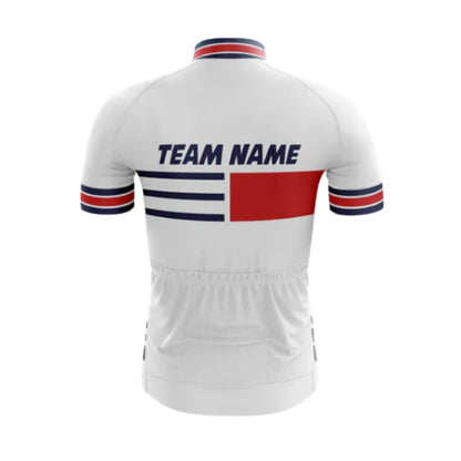 Custom Team White And Red Short Sleeve Cycling Jersey For Men, Custom Cycling Jerseys For Team CG0510