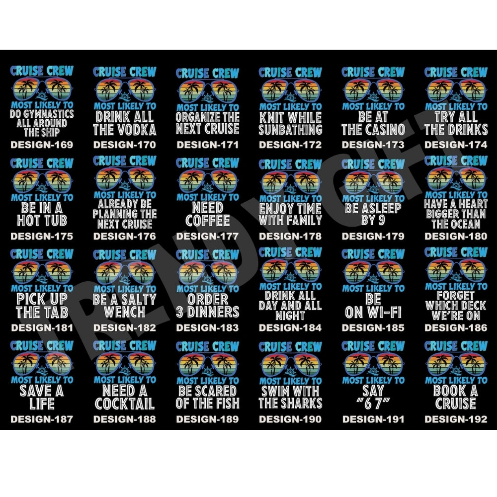 Most Likely To Cruise Crew 288 Quotes Matching Family T Shirts, Funny Cruise Trip Matching Shirts For Family ET0584