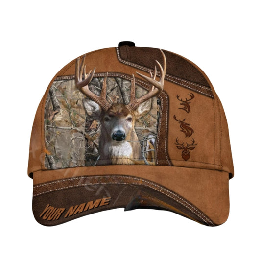 Custom Name Camouflage Deer Hunting Cap, Custom Deer Hunting 3D Printed Caps CP0366