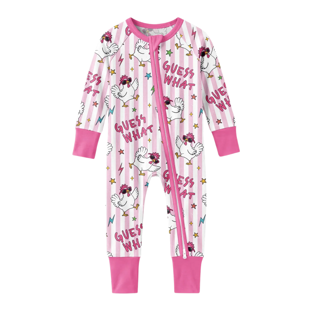 Guess What Fun Chicken Baby Convertible Zippy Romper, Funny Chicken Baby Romper Convertible BB0848