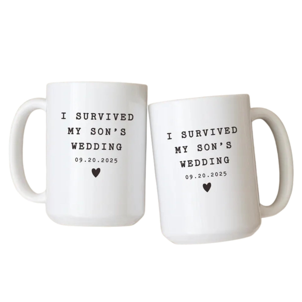 Personalized Survived My Son's Wedding Mug, Custom Funny Mug For  Parents of The Groom WD0104