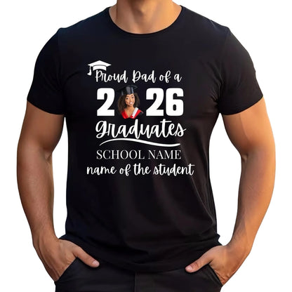 Personalized Proud Of Graduate Matching Family T Shirts With Photo, Custom Family Matching Shirts For Graduation ET0466