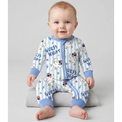Guess What Fun Chicken Baby Convertible Zippy Romper, Funny Chicken Baby Romper Convertible BB0848