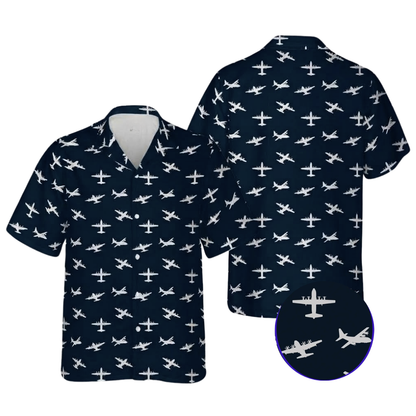 Men's C130 Hercules Aircraft Hawaiian Shirt, Airplane Military Hawaiian Shirt HE0786