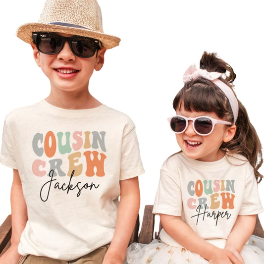 Custom Cousin Crew Retro Matching T Shirts With Name, Personalized Matching Cousin Shirts ET0192