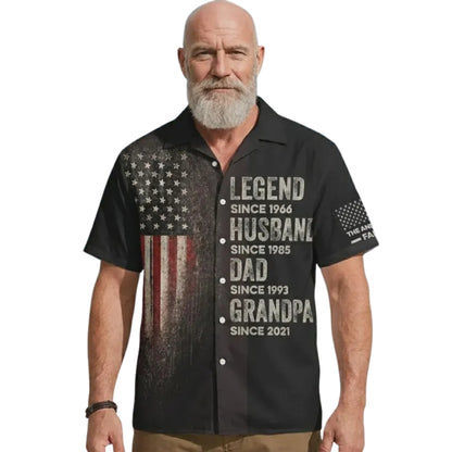 Custom Legend Husband Dad Grandpa Hawaiian Shirt With Year, Custom Father's Day Hawaiian Shirt For Grandpa Dad HE0269