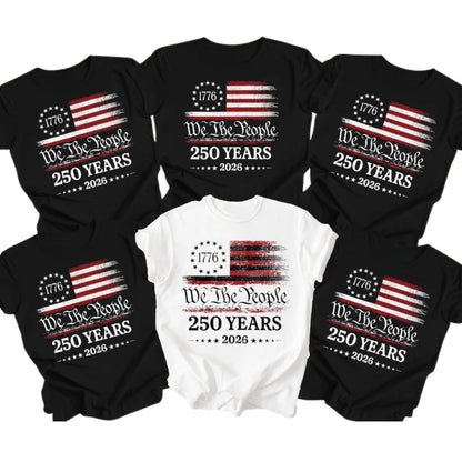 We The People 250 Year American Flag Matching Family T Shirt, Matching Family 4th Of July Shirts ET0734