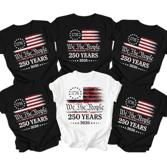 We The People 250 Year American Flag Matching Family T Shirt, Matching Family 4th Of July Shirts ET0734
