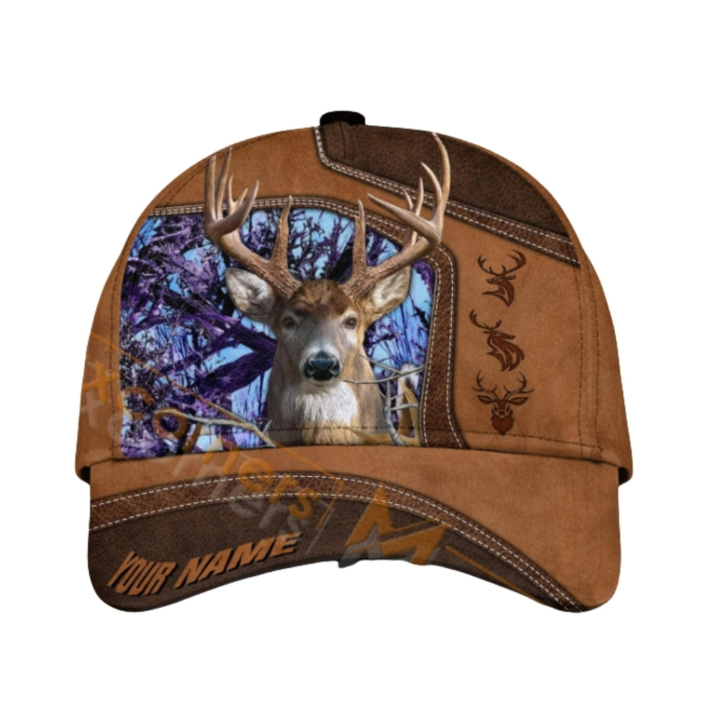 Custom Name Camouflage Deer Hunting Cap, Custom Deer Hunting 3D Printed Caps CP0366