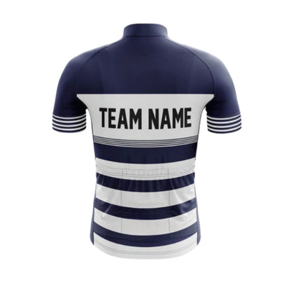 Blue And White Custom Team Name Cycling Short Sleeve Men Jersey, Custom Cycling Jerseys CG0511
