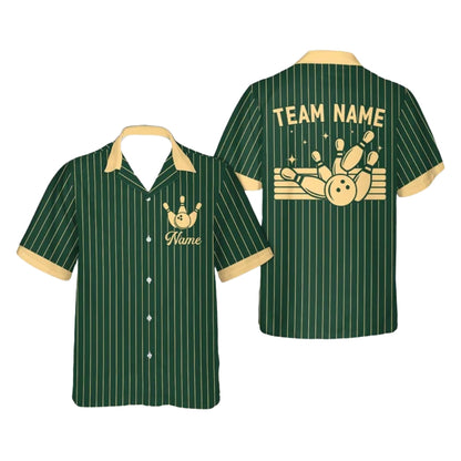 Custom Team Stripe White And Pink Bowling Hawaiian Shirt For Women Men, Custom Bowling Team Shirts BE0157