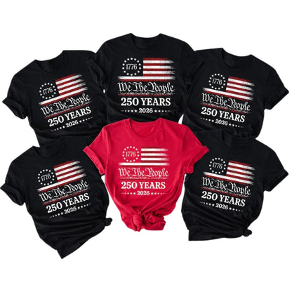 We The People 250 Year American Flag Matching Family T Shirt, Matching Family 4th Of July Shirts ET0734