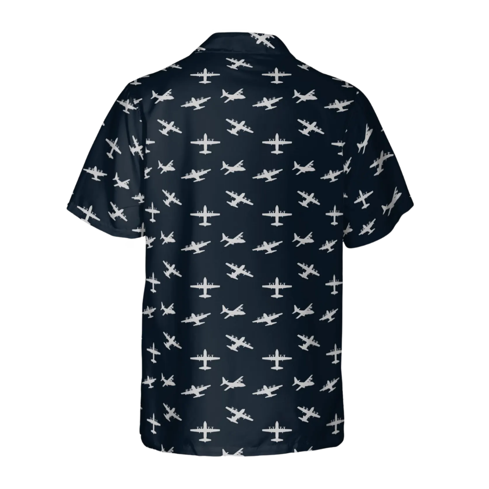 Men's C130 Hercules Aircraft Hawaiian Shirt, Airplane Military Hawaiian Shirt HE0786