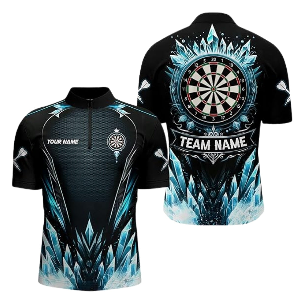 Custom Blue Icy Darts Team Jersey For Mens, Custom Darts Team Shirts DZ0040