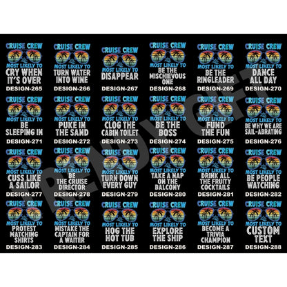 Most Likely To Cruise Crew 288 Quotes Matching Family T Shirts, Funny Cruise Trip Matching Shirts For Family ET0584