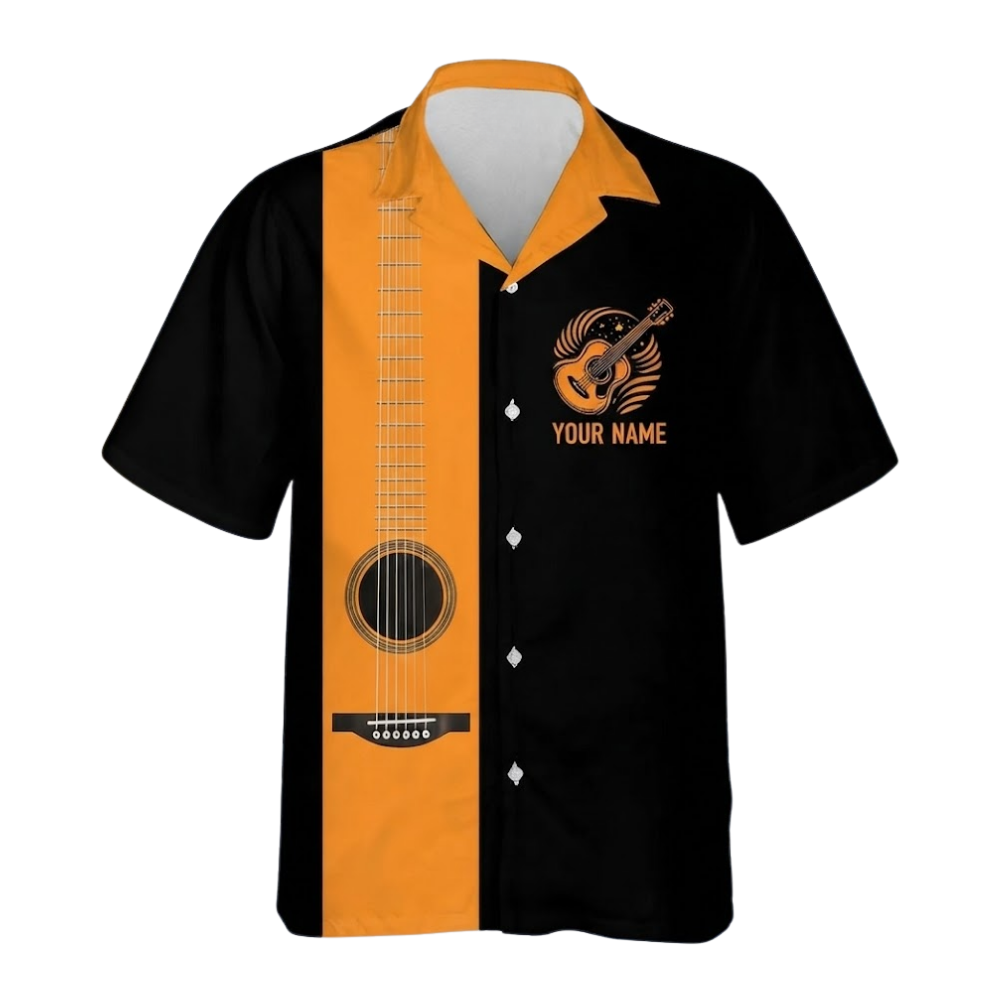 Personalized Guitar Hawaiian Shirt Men And Women, Custom Guitarist Hawaiian Shirts HE0583