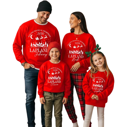 Personalized Lapland Christmas Family Matching Sweatshirt, Custom Family Christmas Sweatshirts ET1285
