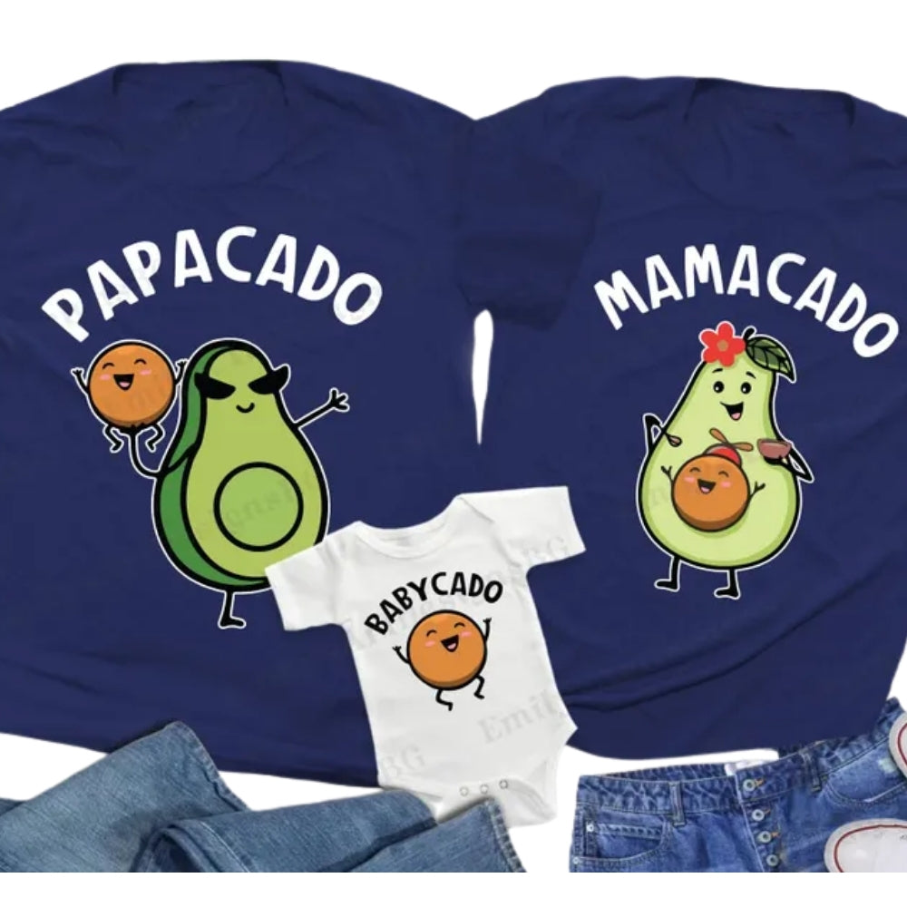 Papacado Mamacado Matching Avocado Family T Shirts, Funny Avocado Shirts For Family ET0225