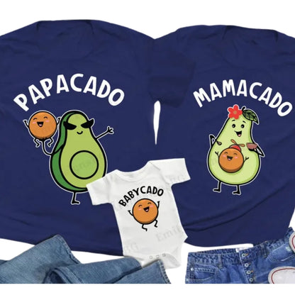 Papacado Mamacado Matching Avocado Family T Shirts, Funny Avocado Shirts For Family ET0225