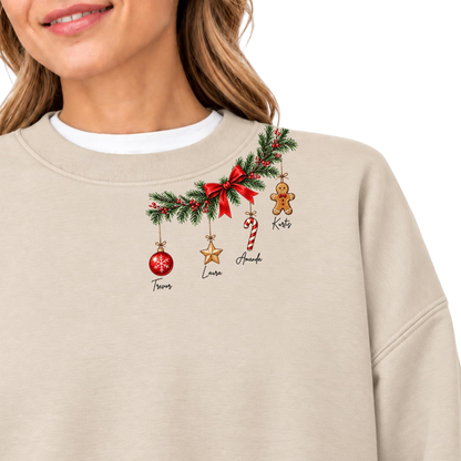 Custom Mom Christmas Sweatshirt With Kids Names, Custom Christmas Sweatshirt For Mom 2D1253