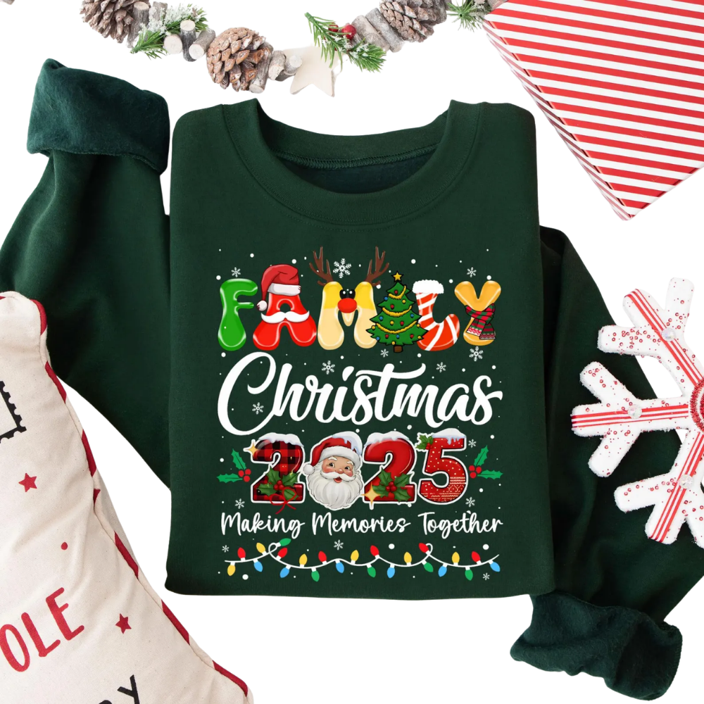 Family Christmas Making Memories Togther Matching Sweashirt, Personalized Christmas Family Sweatshirts ET1342