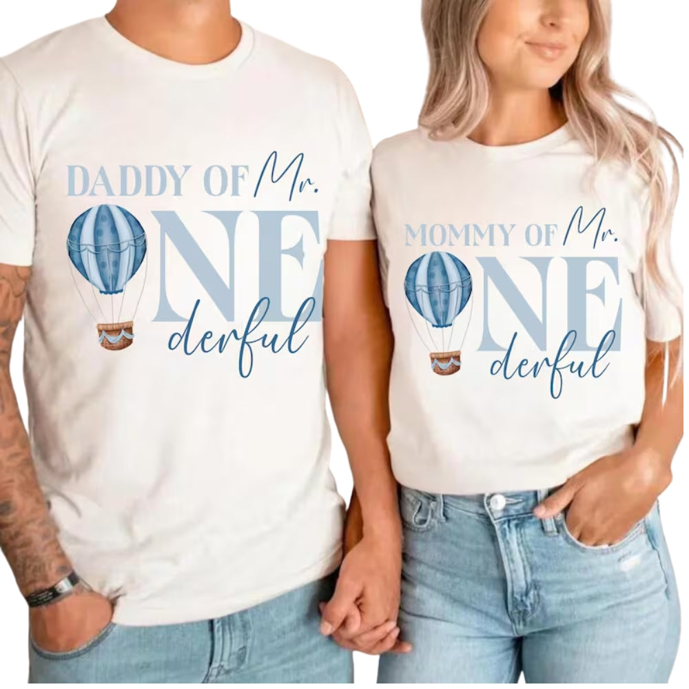 Customized Mr One Derful Matching First Birthday T Shirts For Family, Custom Matching Family 1st Birthday Shirts ET0066