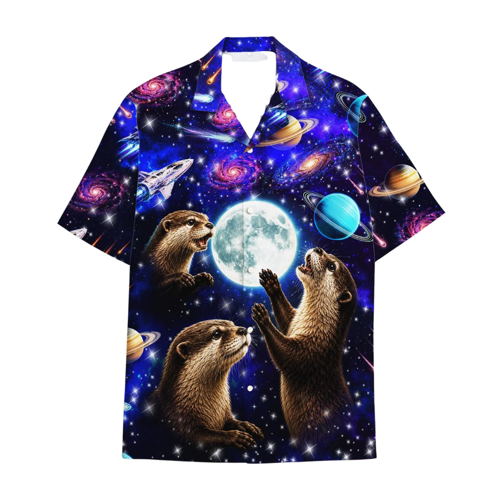Otter Space Galaxy Hawaiian Shirt Men Women, Otter Hawaiian Shirt For Space Lover HE0679