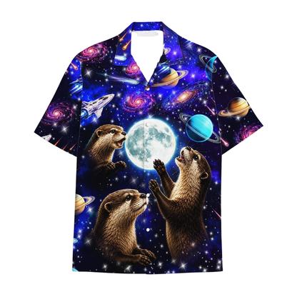 Otter Space Galaxy Hawaiian Shirt Men Women, Otter Hawaiian Shirt For Space Lover HE0679