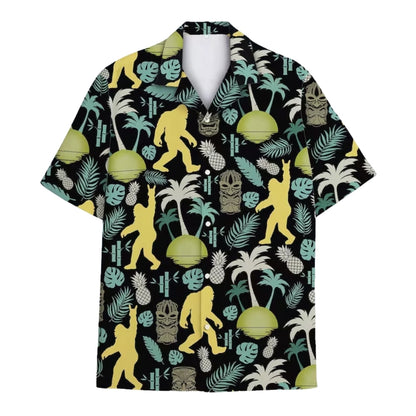 Bigfoot Tiki Tropical Hawaiian Shirt For Men, Sasquatch Bigfoot Tiki Hawaiian Shirts HE0160