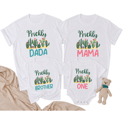 Prickly Cactus First Birthday Custom Family Matching T Shirt, Personalized Cactus 1st Birthday Family Shirts ET1194