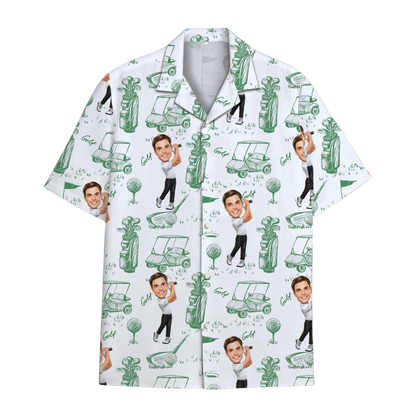 Men's Custom Face Golf Hawaiian Shirt, Custom Golf Shirt With Photo GE0604